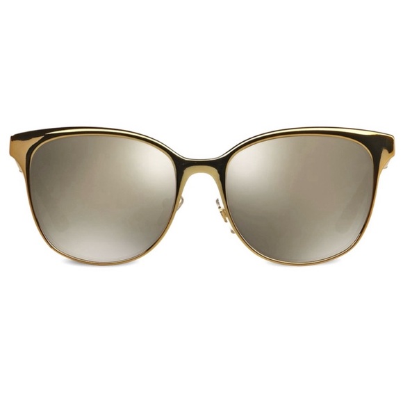 TORY BURCH • Wood Engraved Mirrored Cat Eye Sunglasses Includes Case - Picture 3 of 8